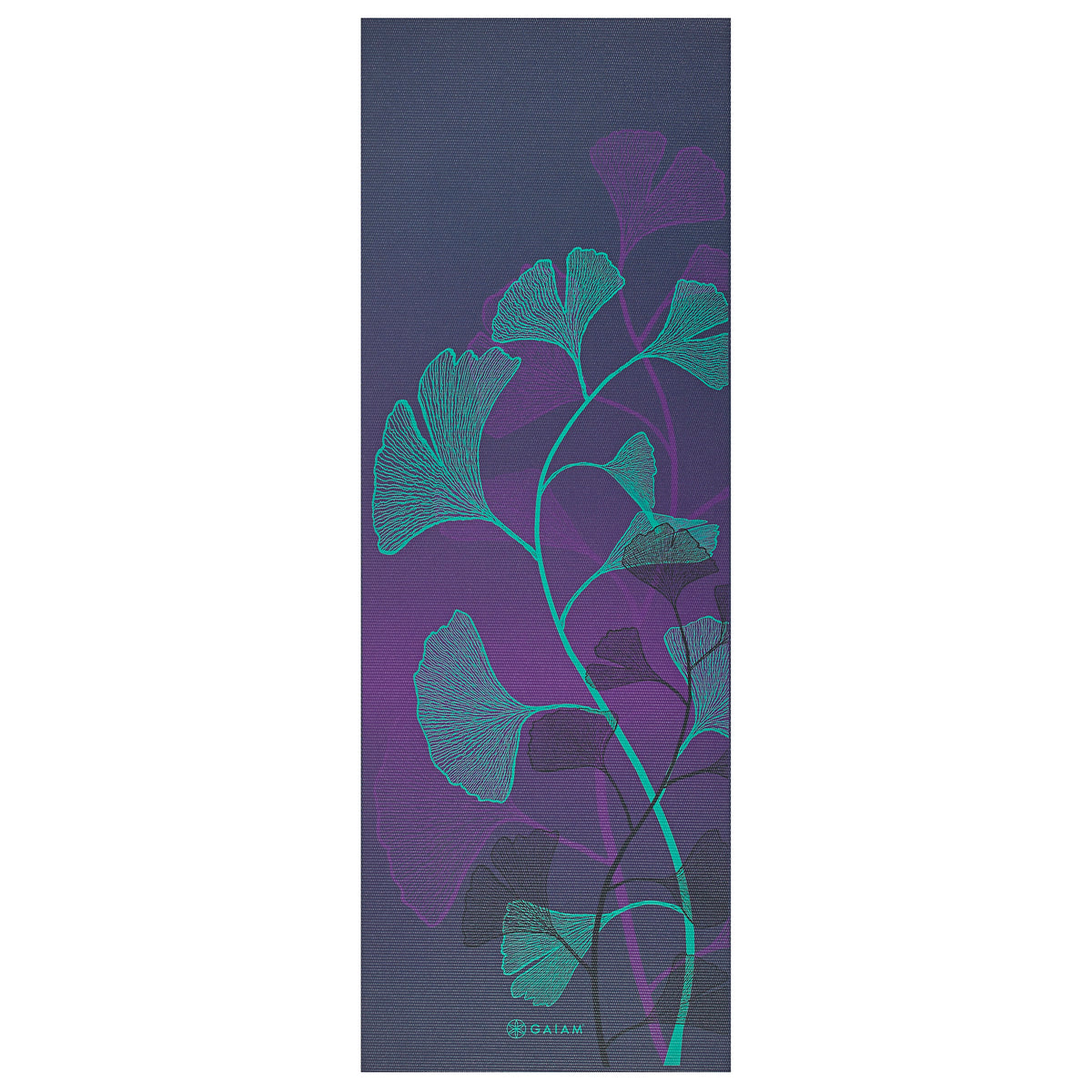 Gaiam Premium Lily Shadows Yoga Mat (6mm) flat
